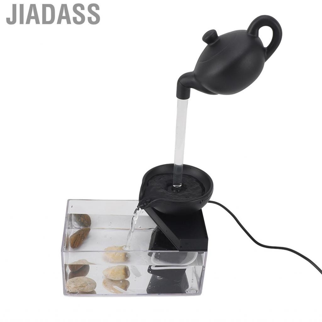 Jiadass 茶壺噴泉裝飾品 USB 5V 電源桌面瀑布裝飾，帶