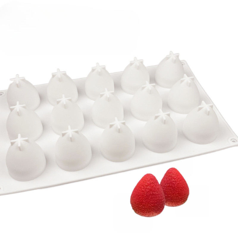 草莓立體布丁模具矽膠法式果凍奶凍缽仔糕慕斯白仙草蛋糕烘焙工具