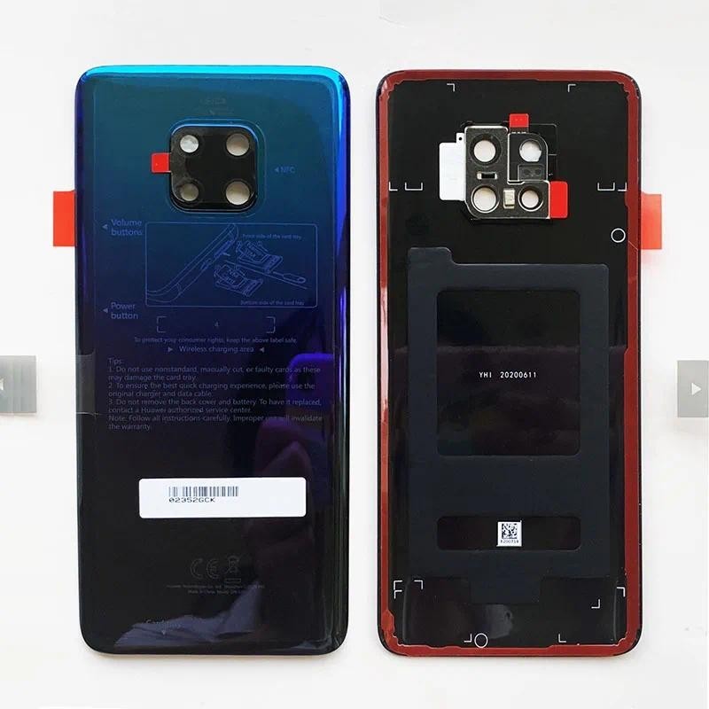 電池背蓋適用於華為 Mate 20 pro 玻璃電池蓋 Mate20 Pro 手機後蓋外殼替換零件 含鏡頭蓋