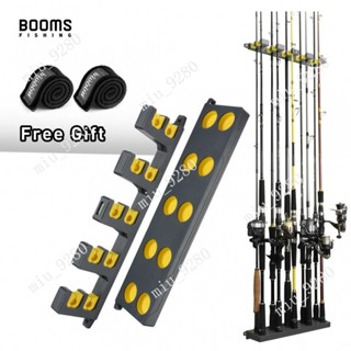 Booms Fishing WV4 10支魚竿支撐收納架壁掛式魚竿支架展示置物架釣魚竿收納支架魚竿架桿器適用多種型別魚竿