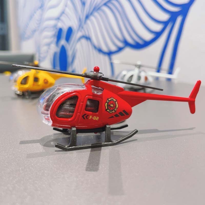 創意合金模型直升飛機鑰匙扣迷你直升機鑰匙鏈包吊飾掛飾禮品