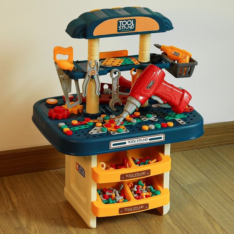 兒童維修工具箱玩具擰螺絲拼裝組裝維修台電鑽男孩開發智力3到6歲