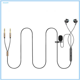[Ky] 半入耳式有線耳機遊戲有線耳機高品質雙插頭有線耳機帶麥克風,用於遊戲和直播降噪和線控