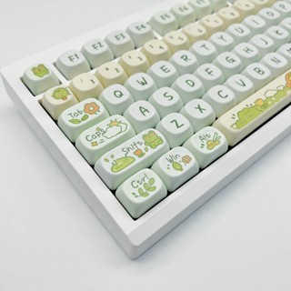 Spring of Little Frogs 鍵帽 MOA 高度 PBT 材質昇華可愛 138 鍵兼容機械鍵盤