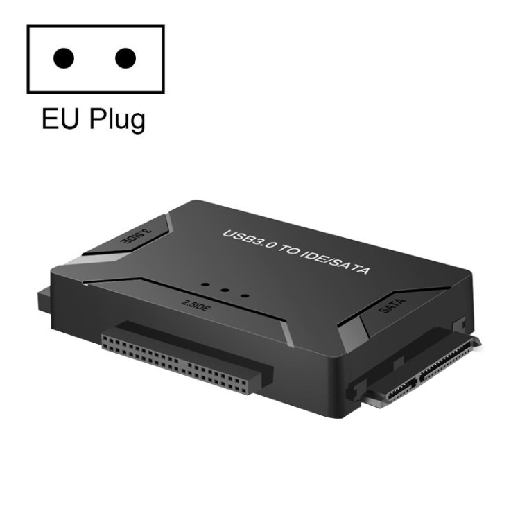 新到貨 USB3.0 轉 SATA / IDE Easy Drive Cable 外置硬盤適配器,插頭規格:歐盟插頭