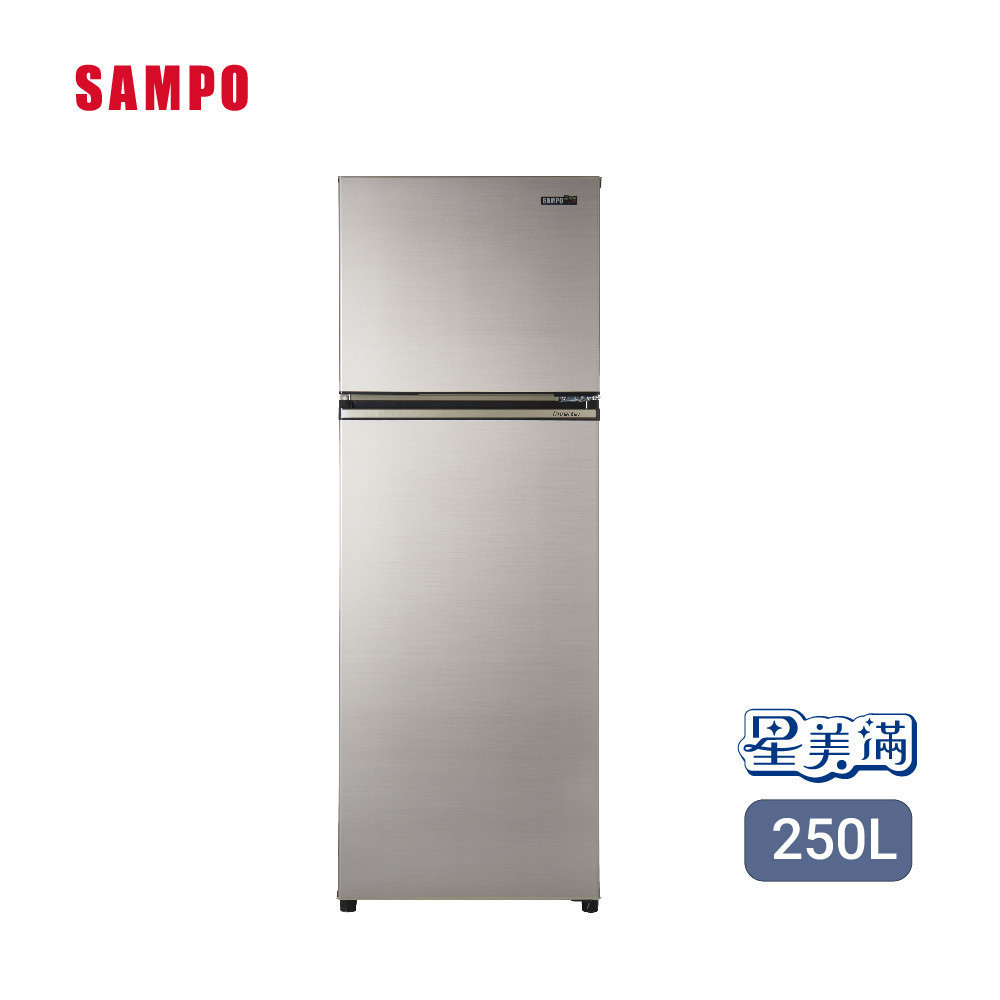 聲寶250L雙門變頻電冰箱-金  SR-C25D(Y9) 【全國電子】