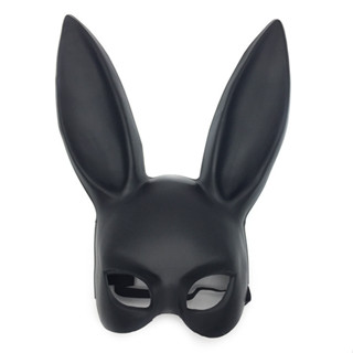 兔子面具 萬聖節兔女郞表演面具 舞會半臉酒吧派對兔子耳朵面具