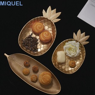 MIQUEL餐盤家吸引人餐桌裝潢黃金鳳梨葉形小吃甜品架