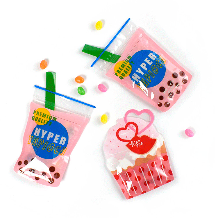 【C♥L】包裝袋  可愛創意  20入  奶茶形狀  小糖果拉鍊袋    曲奇袋 牛扎餅乾自封袋