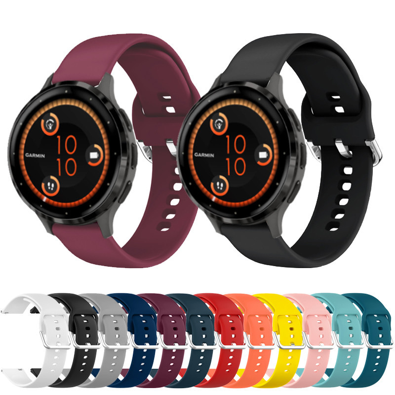 Garmin Venu 3s 矽膠腕帶 18 毫米運動替換錶帶 Vivoactive 4s Forerunner 255