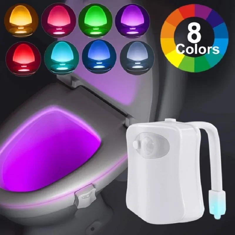 智能 PIR 運動傳感器夜燈馬桶燈防水馬桶座用於馬桶背光 WC 照明 LED Luminaria 燈