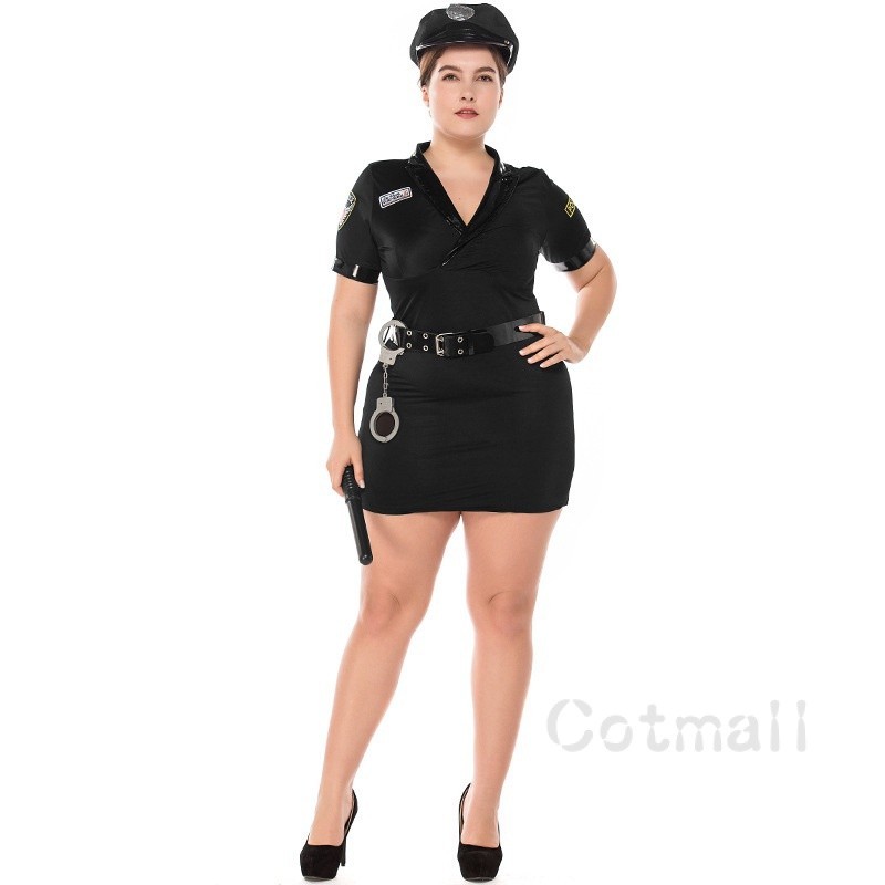 萬聖節服裝 cosplay服飾 分碼女警制服誘惑cosplay警察制服派對趴裝扮 大尺碼裝 角色扮演 變裝派對 舞臺 表