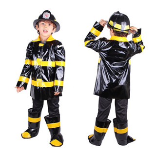 萬聖節消防員服裝扮兒童制服 兒童cosplay角色扮演舞臺表演消防服