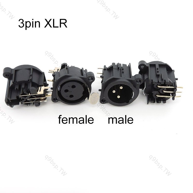 3pin XLR 公母音頻面板安裝機箱連接器 3 極 XLR 電源插頭插座麥克風揚聲器焊接適配器 A1 TW9B
