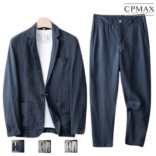 【CPMAX】韓版亞麻男西裝套裝 防曬西服 西裝套裝 棉麻休閒西服 夏季西服 寬鬆西裝套裝【E107】