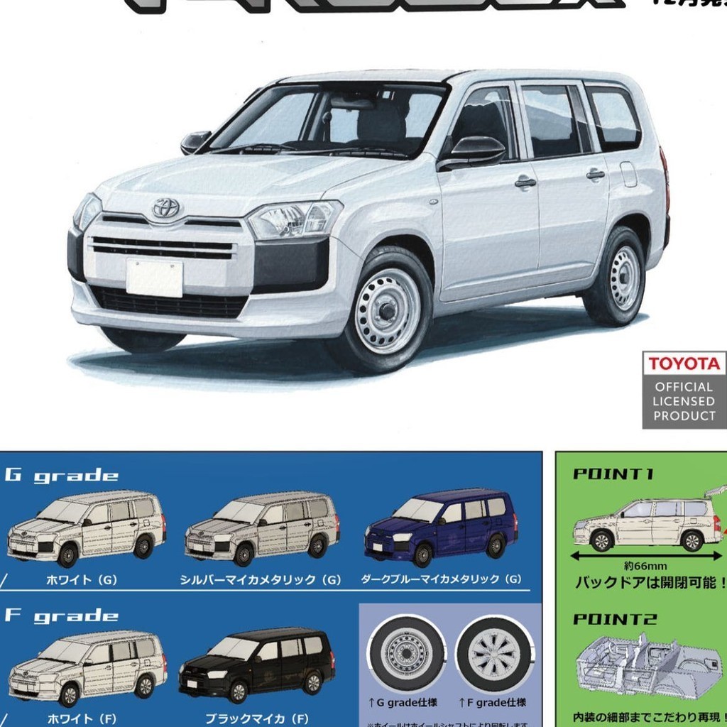 【BTF】現貨日本TOYS CABIN扭蛋 PROBOX 1/64 豐田TOYOTA汽車模型 F2YP