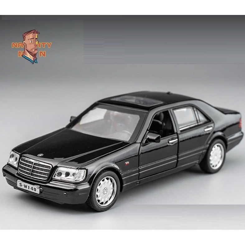 1:32 Benz 賓士 S-class W140合金汽車模型精緻模型車聲光開門玩具