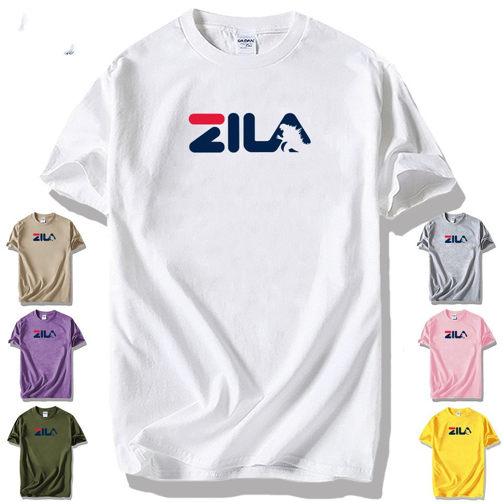 哥吉拉 ZILA图案印花男女同款XS-3XL圓領短袖上衣T恤女童男童尺寸110-150青少年學生短袖上衣T