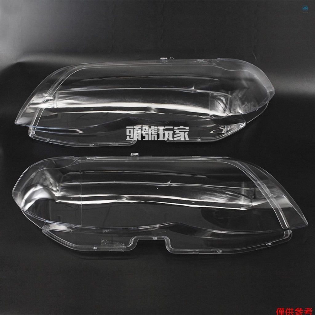 頭號玩家♕ BMW Crtw 大燈玻璃大燈鏡頭塑料蓋更換, 用於寶馬 X5 E53 右 + 左 2004-2006