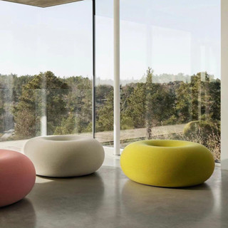 創意兒童家用矮凳可愛圓形甜甜圈軟包沙發椅設計師客廳椅懶人