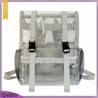 (VIP) 學校背包大容量可見可調節肩帶休閒透明書包旅行用品