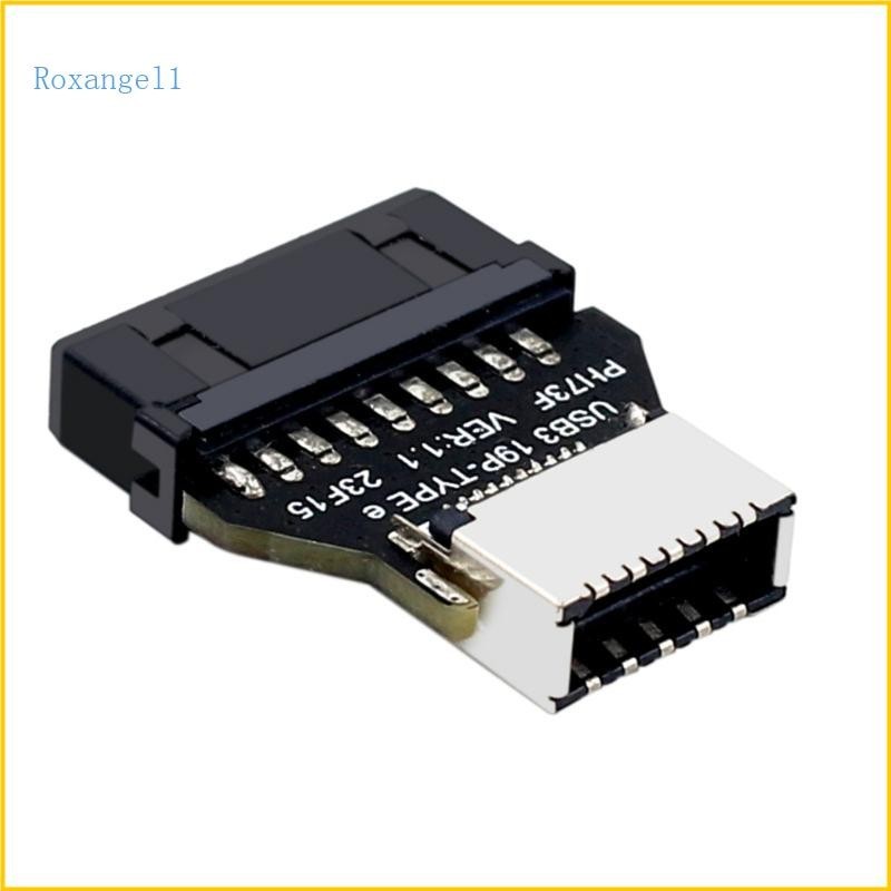 Rox 主板 USB3 019P 20P 轉 TYPE-E 90 度適配器適用於電腦機箱前 TypeC 連接器用於擴展卡
