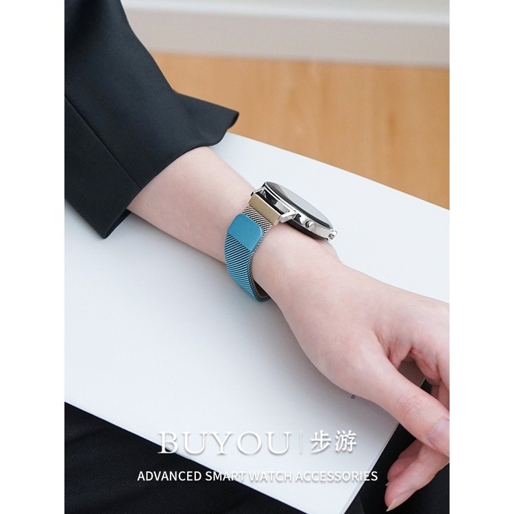 米蘭尼斯 三星 Galaxy Watch 6 5 4 Active 2 3 個性創意錶帶 華米 Amazfit 金屬錶帶