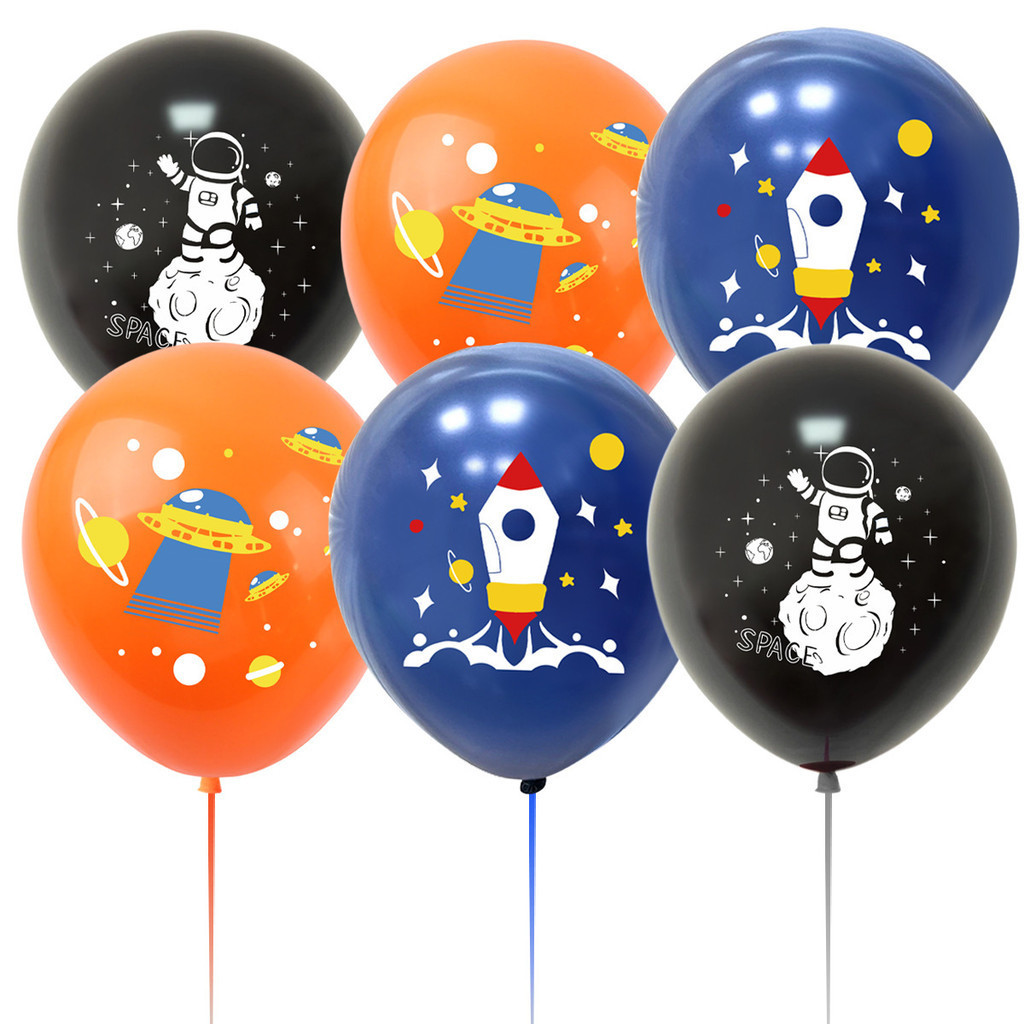 【满99免邮】熱賣 12寸太空人太空火箭乳膠氣球 兒童生日派對裝飾用品