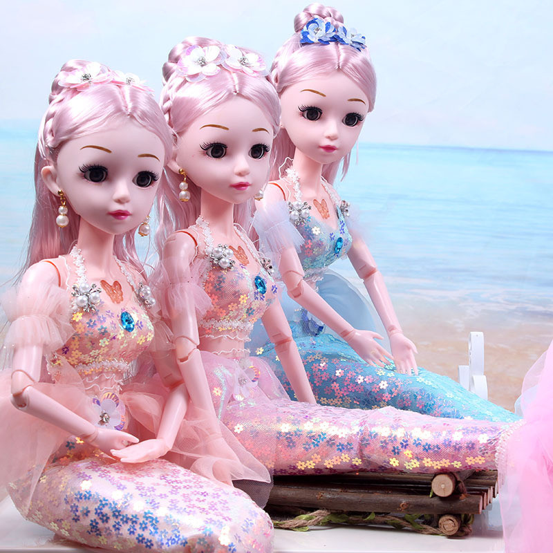60cm音樂娃娃女孩禮物恆潮迷糊芭比娃娃美人魚公主擺件兒童節禮物