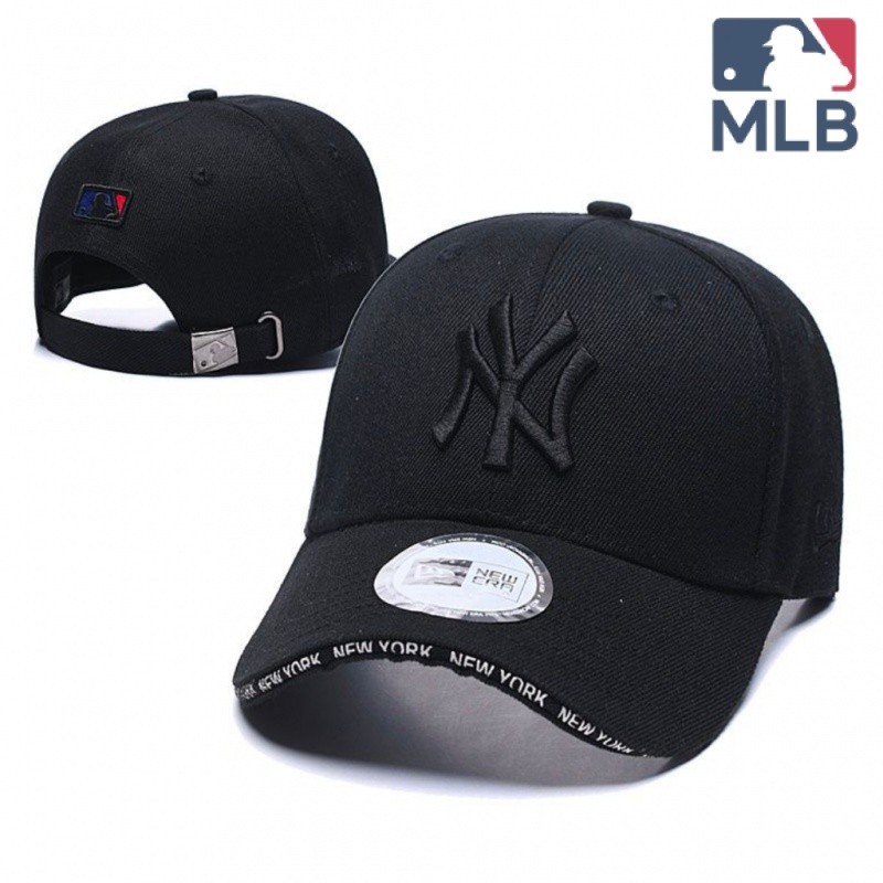 MLB棒球帽大NY/LA黑白男女情侶通用鴨舌帽潮流彎簷帽