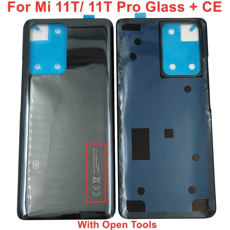 XIAOMI MI Ce 玻璃適用於小米 Mi 11T/ 11T Pro 電池蓋硬後蓋門後殼外殼 + 原裝相機框架膠水