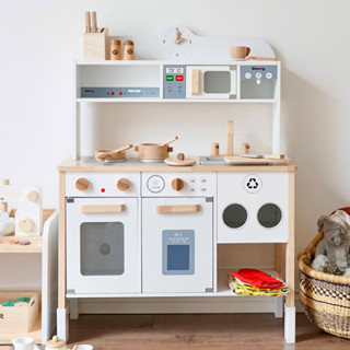 kienvy木質廚房 煮飯玩具套裝 兒童仿真過家家 燒菜灶臺 帶菜板廚具
