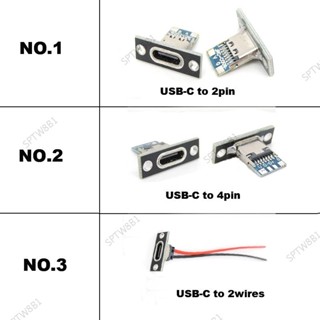 Type-c母頭充電插孔2焊接接頭usb-c微型皮帶線電纜連接器扁平插頭適配器適用於音箱2pin 4Pin TW8B1