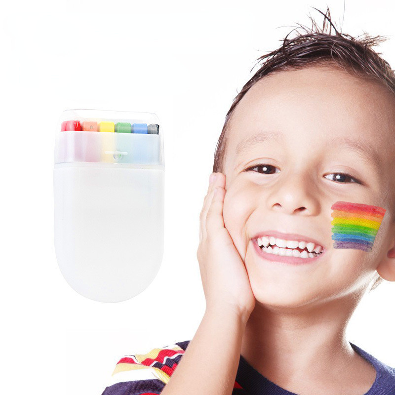 世界盃6色彩虹臉彩 人體彩繪面部顏料 萬聖節球迷節日派對油彩