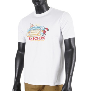Skechers T恤 男 中性短袖衣 白 L221U041-0019