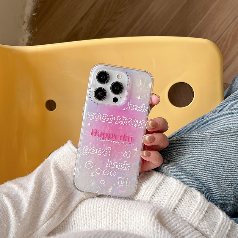 Jelly Shells 手機殼適用於 iPhone 15 14 12 13 Pro Max 時尚潮流快樂美好的一天保護