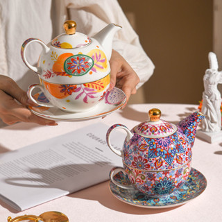 波西米亞子母壺陶瓷咖啡杯/碟/壺套裝創意下午茶具套裝英式花茶壺紅茶杯