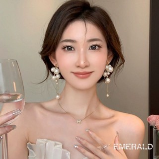【Emerald 】「浪漫主義」新娘純銀耳環 度假風珍珠流蘇耳環2024新款小眾設計感高級