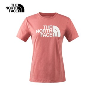 The North Face北面女款紅色吸濕排汗胸前經典品牌LOGO印花休閒短袖T恤｜89QUNXQ