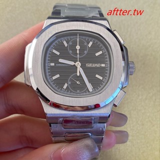 【手錶配件】男士石英計時手錶 41mm不鏽鋼手錶 藍寶玻璃搭配日本VK61機芯