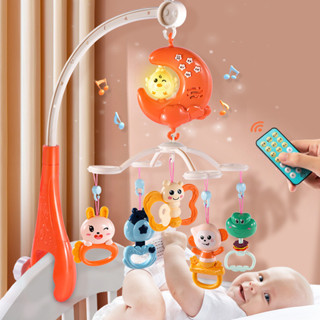 新生兒0-1歲床鈴嬰兒車旋轉音樂燈光益智玩具寶寶床上3-6個月母嬰玩具嬰兒車燈光吊飾