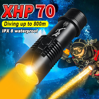 Xhp70 最強大的 LED 水肺潛水手電筒 IPX8 防水潛水燈