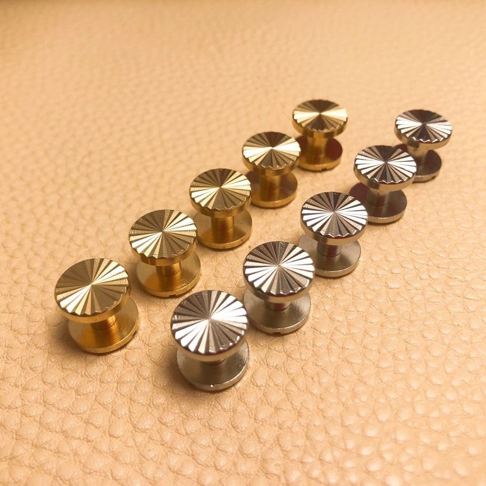現貨☀螺絲釘☀  純銅太陽花子母螺絲釘皮帶螺釘配件平頭工字螺絲緊固對鎖鉚釘DIY