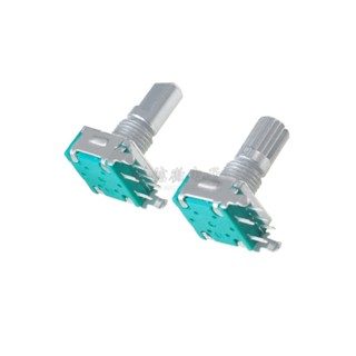 EC11臥式旋轉編碼器 15mm梅花軸 D半軸 帶開關數字電位器20位脈衝 臥式半軸柄旋轉編碼器 梅花柄旋轉編碼器