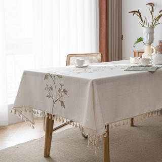 餐桌布藝 花朵繡花桌布 藝文圓桌餐桌布 藝長方形