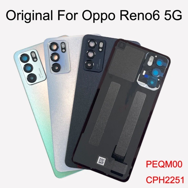適用於 Oppo Reno6 5G 背面電池蓋後 Reno 6 門外殼外殼 PEQM00、CPH2251 更換零件的原裝