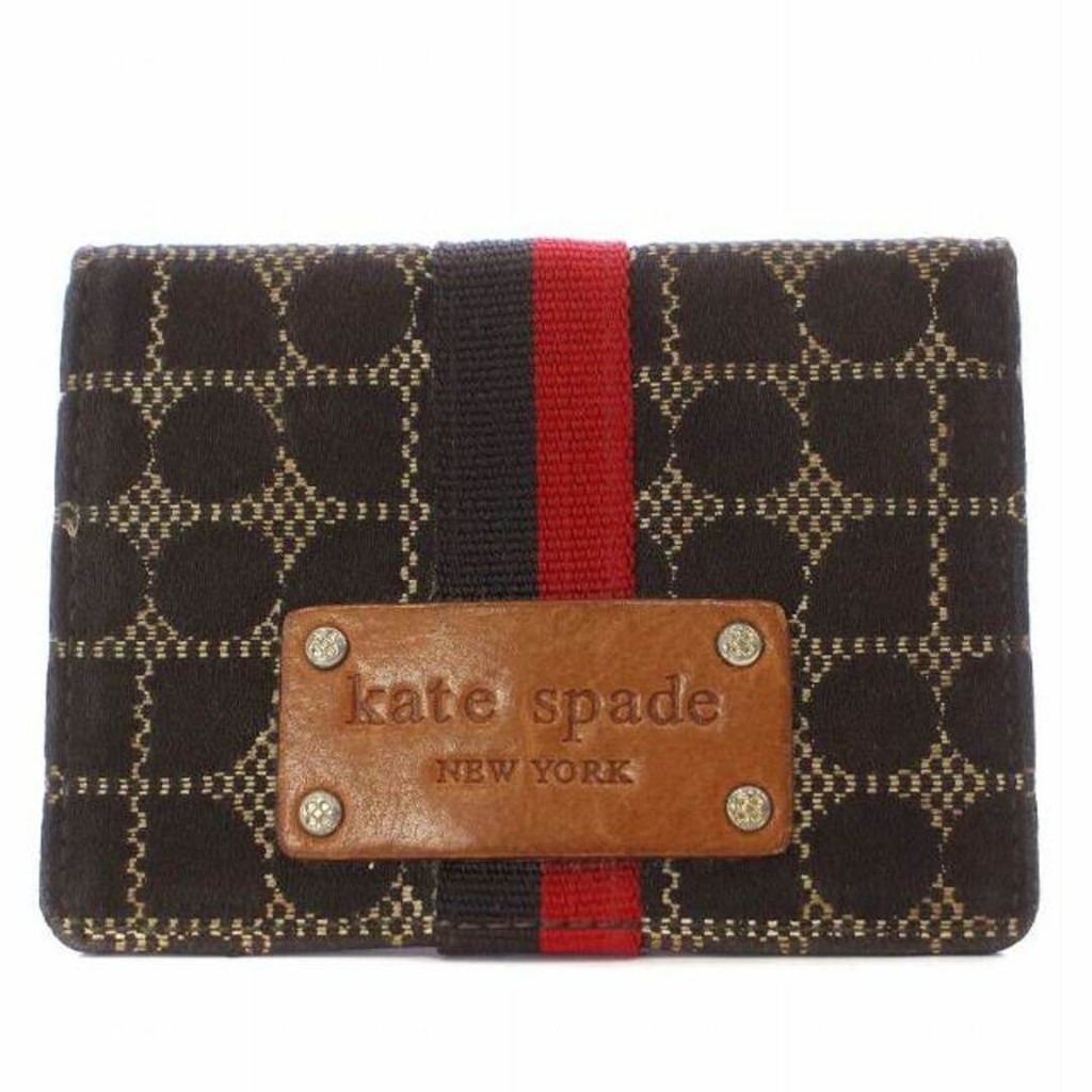 Kate Spade :CASE KATE AILE兩折短夾 錢包 皮夾 證件套 名片夾棕 名片 日本直送 二手