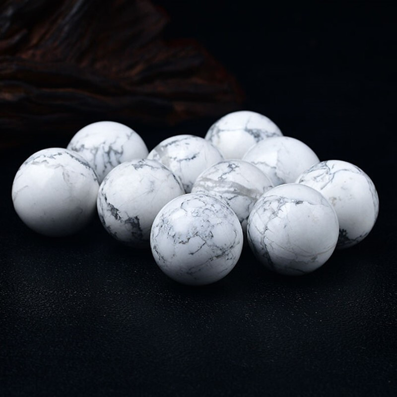 5 件天然白色綠松石球石英水晶球靈氣癒合 20 毫米