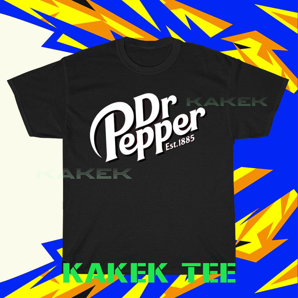 全新 Dr Pepper 標誌男式黑色 T 恤美國尺碼 S 至棉