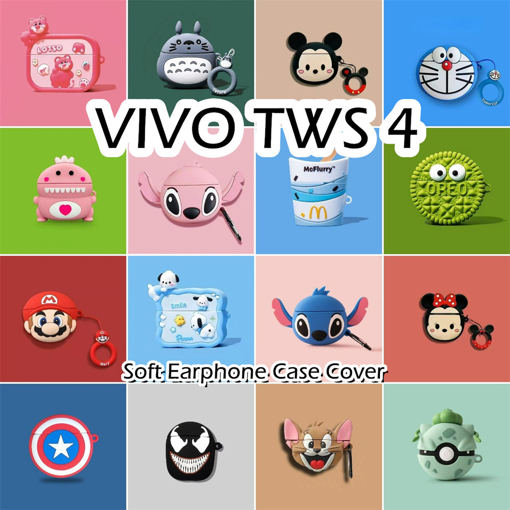 現貨! 適用於 VIVO TWS 4 保護套有趣的卡通造型軟矽膠耳機保護套 NO.2